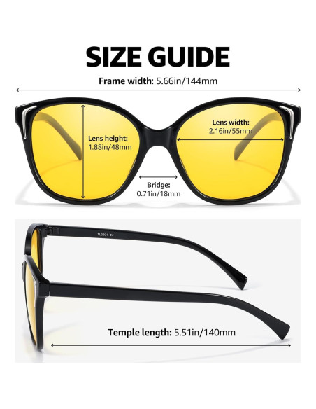 Gafas de Conducción Nocturna LVIOE Unisex Lentes Amarillos Gafas de Conducción Nocturna LVIOE Unisex Lentes Amarillos