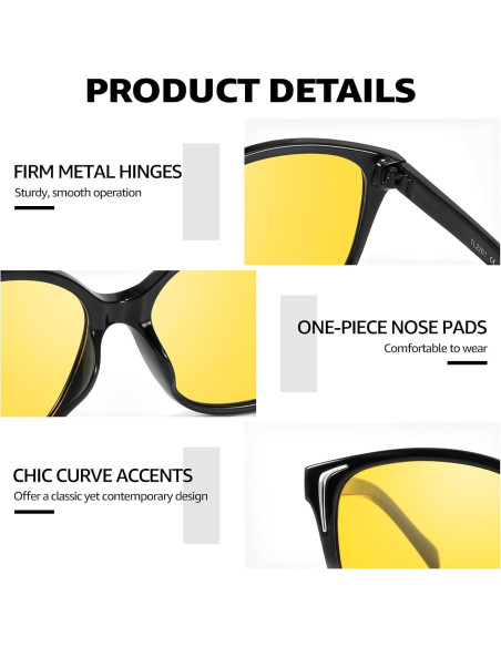 Gafas de Conducción Nocturna LVIOE Unisex Lentes Amarillos Gafas de Conducción Nocturna LVIOE Unisex Lentes Amarillos