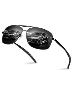 Gafas de Sol Aviador Polarizadas Peekaco UV400 Marco Metal Negro