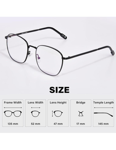 Gafas de Luz Azul OPTOFENDY Metal Unisex Cuadradas UV 99%