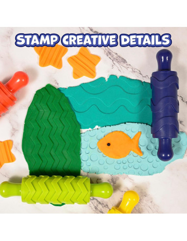 Rodillos de Textura para Niños - Set de 4 Patrones - LISTO PARA APRENDER