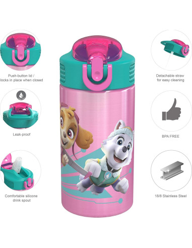 Botella de Agua Infantil Zak Designs 15.5 oz Paw Patrol