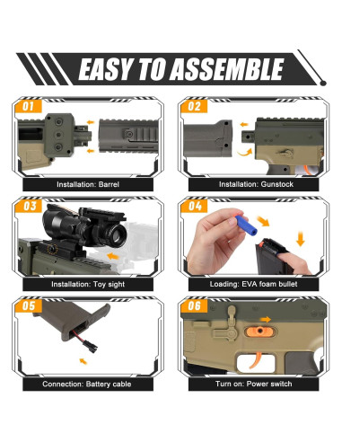Rifle de francotirador eléctrico PIXATA con 100 dardos y mira
