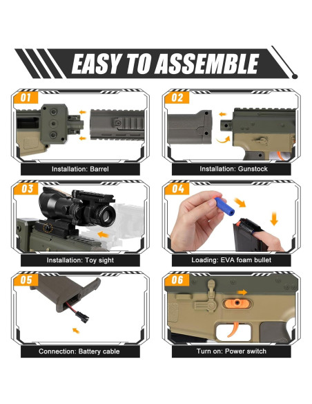 Rifle de francotirador eléctrico PIXATA con 100 dardos y mira