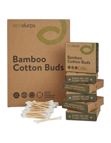 Bastones de Algodón de Bambú EcoSlurps - 600 Unidades Biodegradables