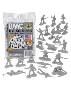 Figuras de Soldados Femeninos BMC - 36 Piezas Grises