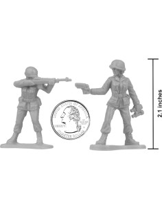 Figuras de Soldados Femeninos BMC - 36 Piezas Grises 2