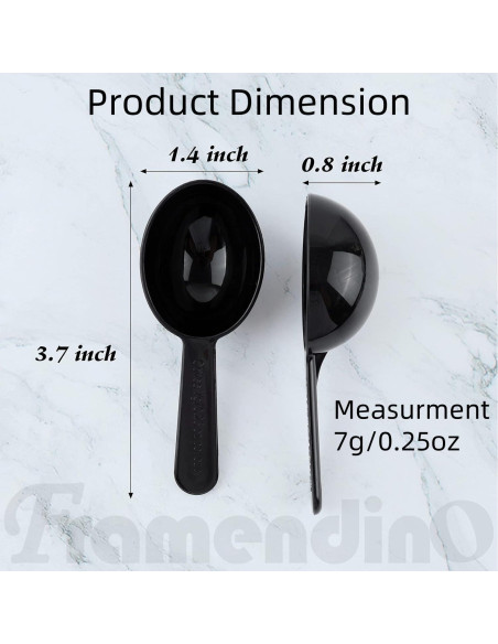 Cucharas Medidoras de Plástico Framendino 5 Pcs 7g Negro