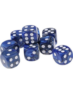 10 Dados Poliedricos D6 Acrílicos 16mm Azul Plata 2