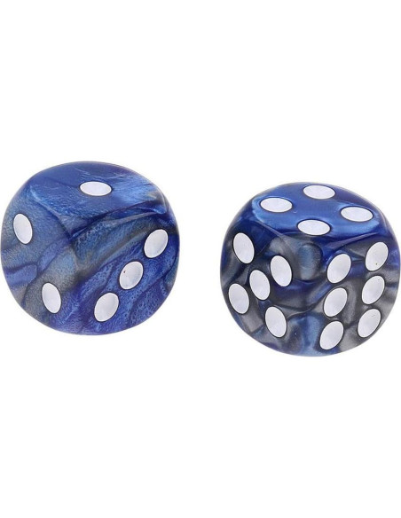 10 Dados Poliedricos D6 Acrílicos 16mm Azul Plata