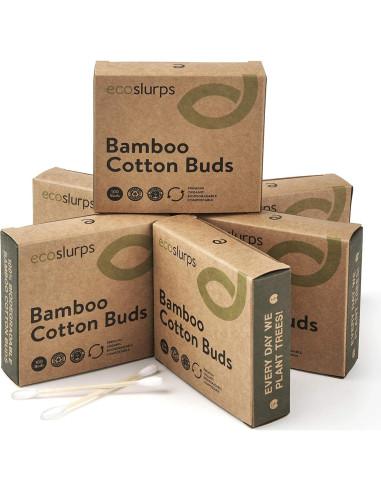 Bastones de Algodón de Bambú EcoSlurps - 600 Unidades Biodegradables
