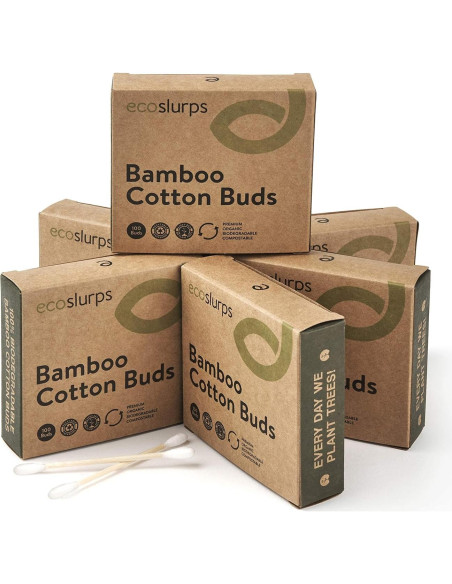 Bastones de Algodón de Bambú EcoSlurps - 600 Unidades Biodegradables
