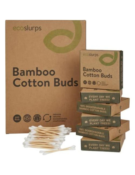 Bastones de Algodón de Bambú EcoSlurps - 600 Unidades Biodegradables