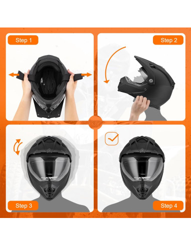 Casco Integral Oumurs D001TY06414MB Off Road Doble Visor XXL