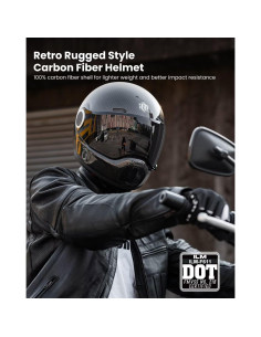 Casco de Moto ILM F611 Fibra de Carbono Ligero Talla L 2