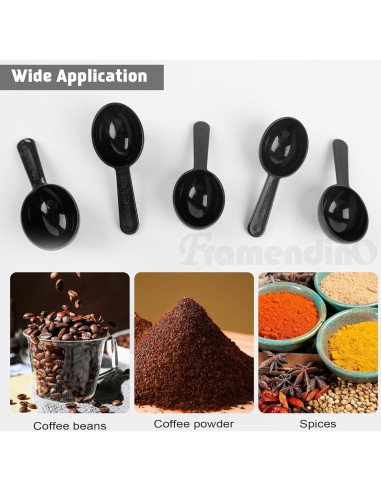 Cucharas Medidoras de Plástico Framendino 5 Pcs 7g Negro