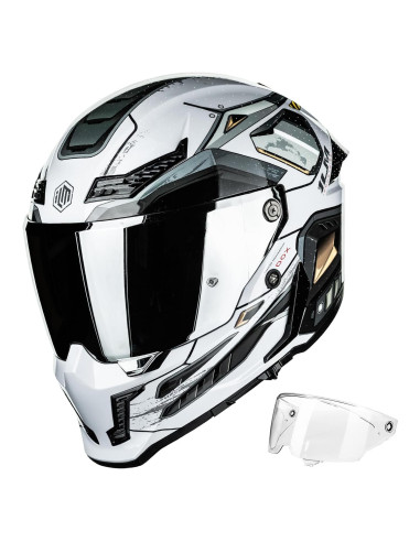 Casco de Moto ILM MF509 Doble Visor Gris Cyborg L