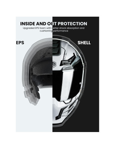 Casco de Moto ILM MF509 Doble Visor Gris Cyborg L