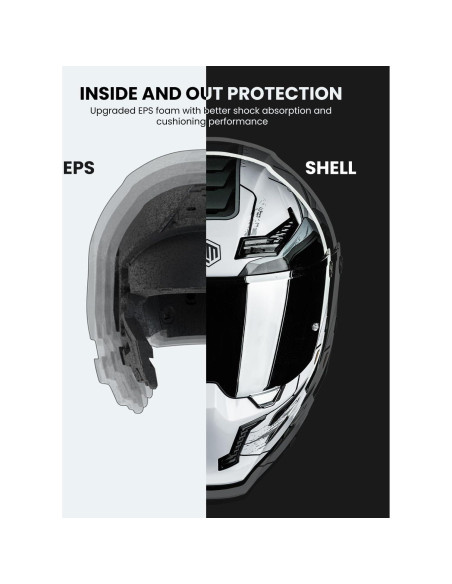 Casco de Moto ILM MF509 Doble Visor Gris Cyborg L