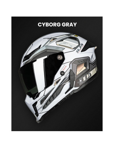 Casco de Moto ILM MF509 Doble Visor Gris Cyborg L