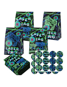 Bolsas de Regalo Laser Tag - SamPartyShop - 20 Piezas Neón
