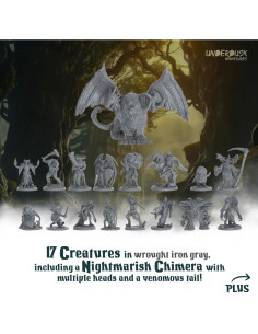 Miniaturas de Juegos de Mesa Underdusk 34 Figuras Sin Pintar 2