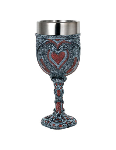 Copa de Vino Medieval Alikiki Dragón Rojo 198ml Corazón