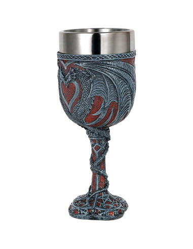 Copa de Vino Medieval Alikiki Dragón Rojo 198ml Corazón