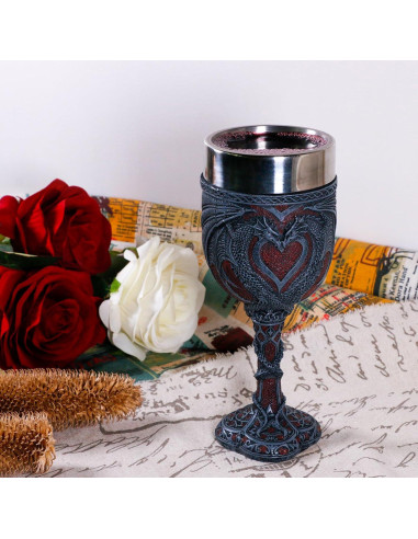 Copa de Vino Medieval Alikiki Dragón Rojo 198ml Corazón