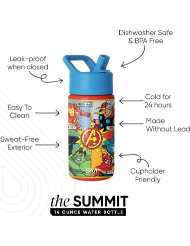 Botella de Agua Aislada Simple Modern 414ml Vengadores