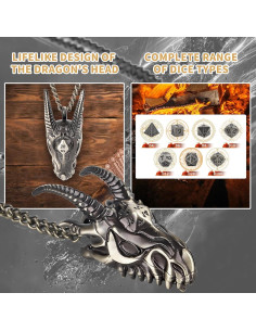 Juego de Dados D&D Mini RDJOIMBX 7 Piezas Metal Plata 2