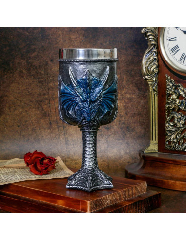 Cáliz Grande Dragón Azul Medieval Alikiki - 0.47L