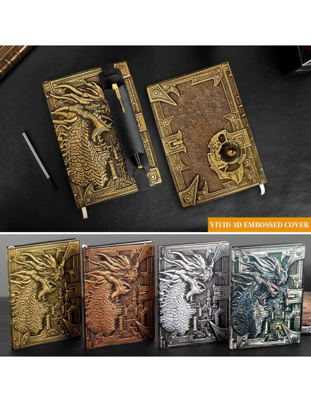 Cuaderno DND Dragón Bronce A5 con Bolígrafo y Funda