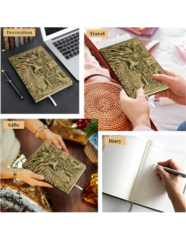 Cuaderno DND Dragón Bronce A5 con Bolígrafo y Funda