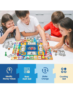 Juego de mesa de dinero Torlam para niños - Aprendizaje matemático 2