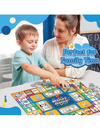 Juego de mesa de dinero Torlam para niños - Aprendizaje matemático