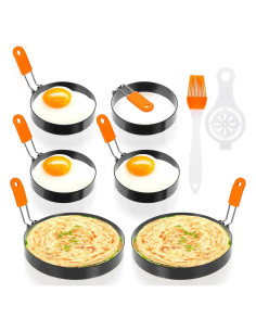 Juego de 6 Anillos para Huevo Lemecima de Acero Inoxidable