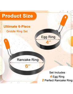 Juego de 6 Anillos para Huevo Lemecima de Acero Inoxidable 2