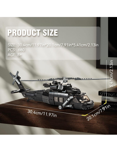 Helicóptero Black Hawk DAHONPA 692 Piezas Juguete Educativo