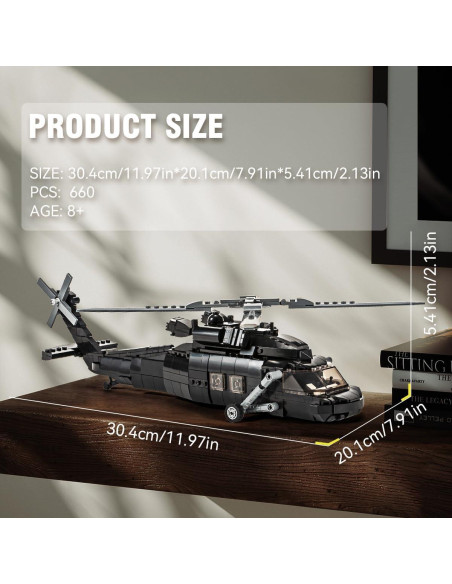 Helicóptero Black Hawk DAHONPA 692 Piezas Juguete Educativo Helicóptero Black Hawk DAHONPA 692 Piezas Juguete Educativo