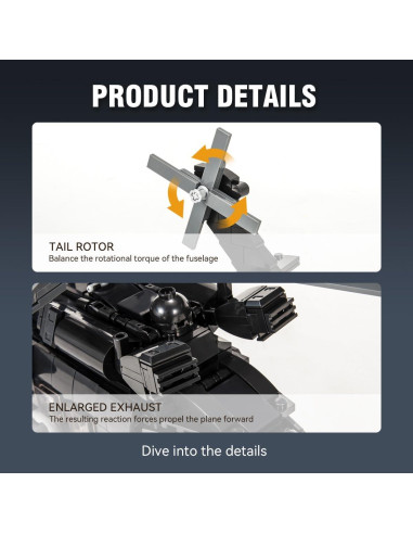 Helicóptero Black Hawk DAHONPA 692 Piezas Juguete Educativo