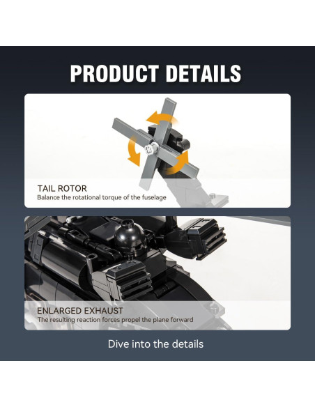 Helicóptero Black Hawk DAHONPA 692 Piezas Juguete Educativo Helicóptero Black Hawk DAHONPA 692 Piezas Juguete Educativo