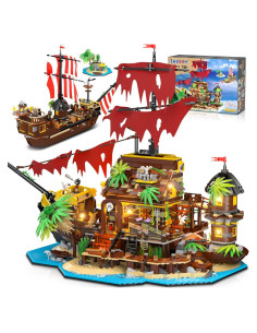 Juego de Construcción Barco Pirata INSOON 1854 Piezas LED