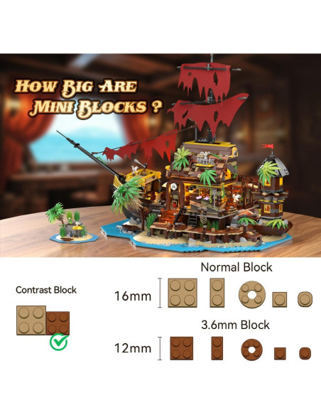 Juego de Construcción Barco Pirata INSOON 1854 Piezas LED