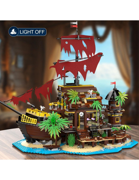 Juego de Construcción Barco Pirata INSOON 1854 Piezas LED