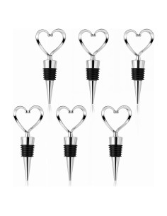 6 Tapones de Botella de Vino Reutilizables Corazón Hariendny