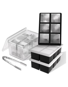 Bandeja de Hielo Grande Samuelworld 6 Cubos 5 Piezas con Tapa