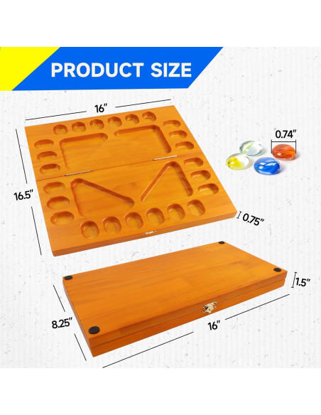 Juego de Mesa Mancala GSE Roble Plegable para 4 Jugadores