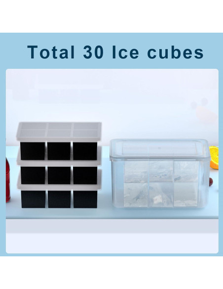 Bandeja de Hielo Grande Samuelworld 6 Cubos 5 Piezas con Tapa