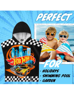 Toalla Poncho Hot Wheels para Niños 4-9 Años Algodón 2